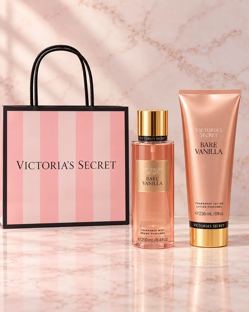 Set Victoria’s Secret Bare Vanilla – Splash 250 ml + Fragrance Lotion 236 ml