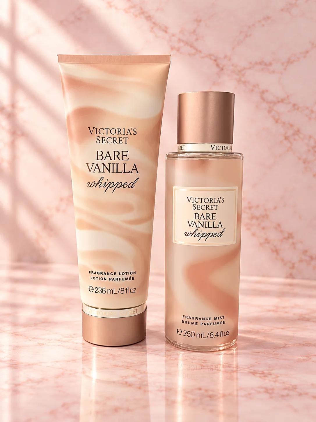 Set Victoria’s Secret Bare Vanilla Whipped – Splash 250 ml + Fragrance Lotion 236 ml